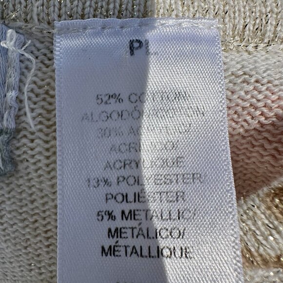 ALFRED DUNNER Pullover Sweater Petite Lg Pastel Fairycore Y2K Paisley Sparkle - Picture 9 of 10